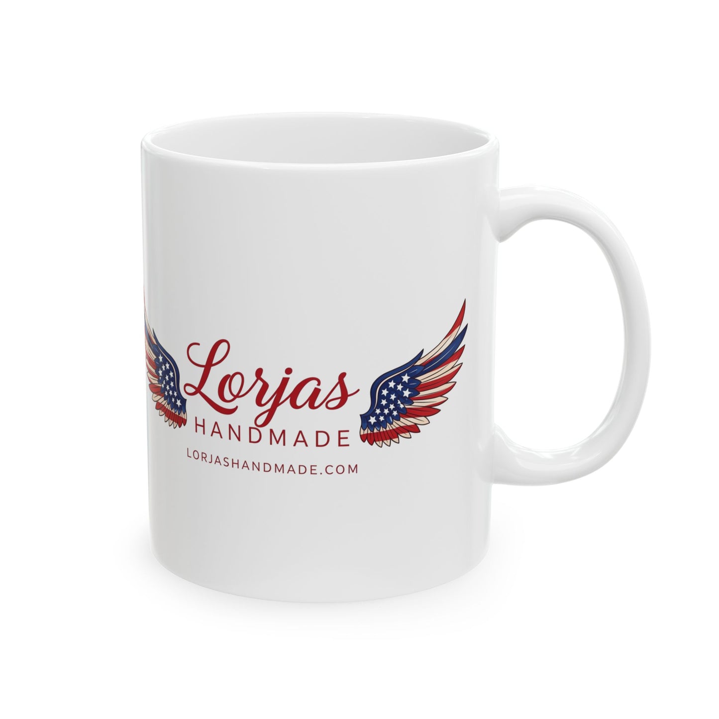 Ceramic Mug — Patriotic American Flag Wings Coffee Mug (11oz & 15oz)