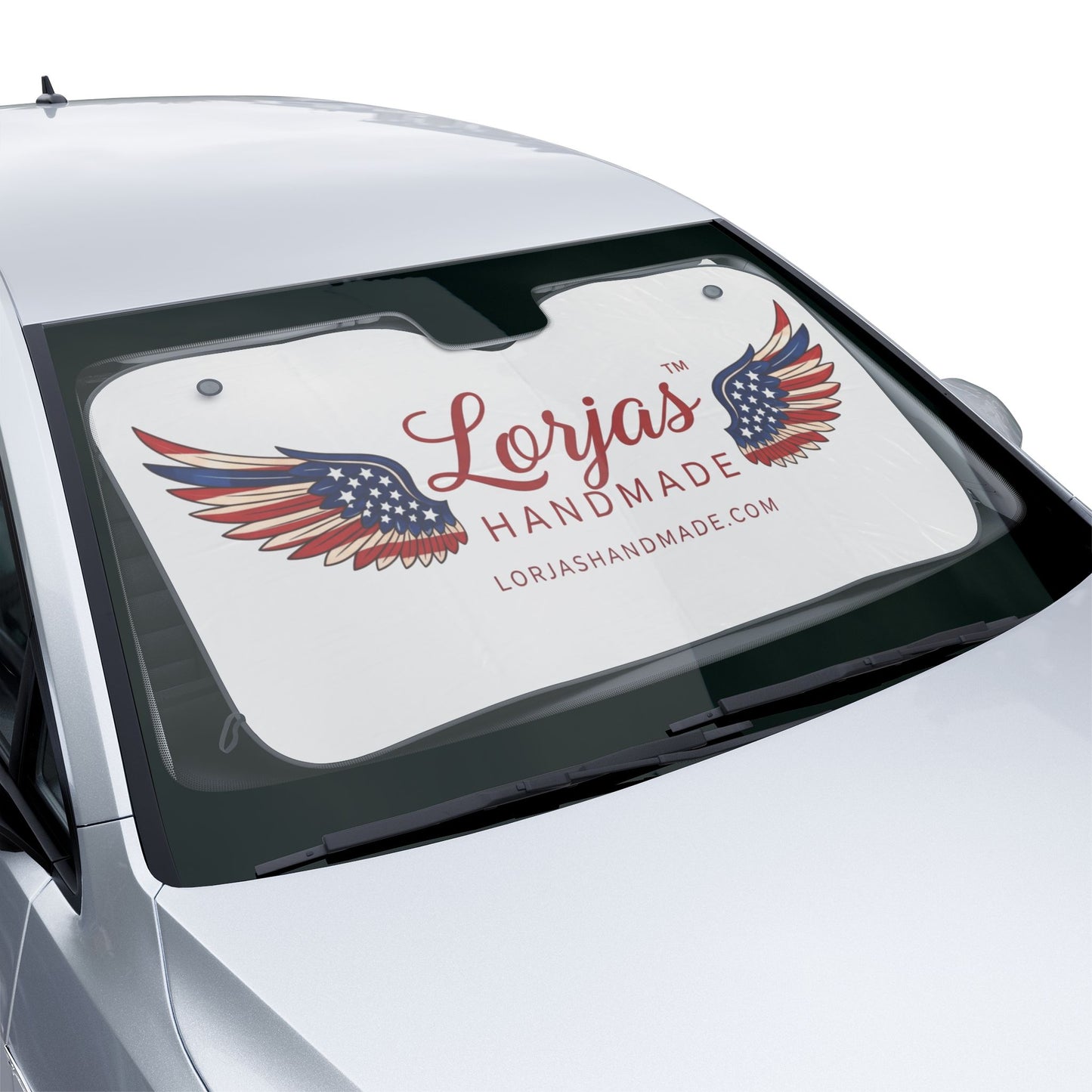 Parasol para Coche — Diseño de Ala Patriótica "Lorjas Hecho a Mano"