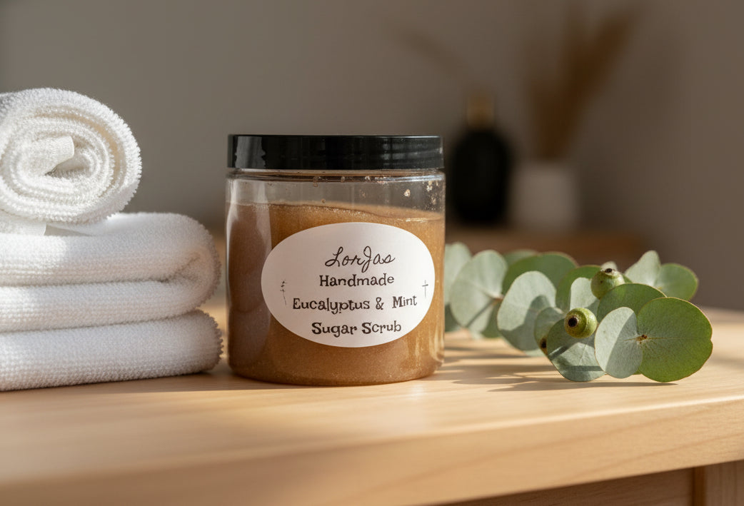 Exfoliante de azúcar con eucalipto y menta