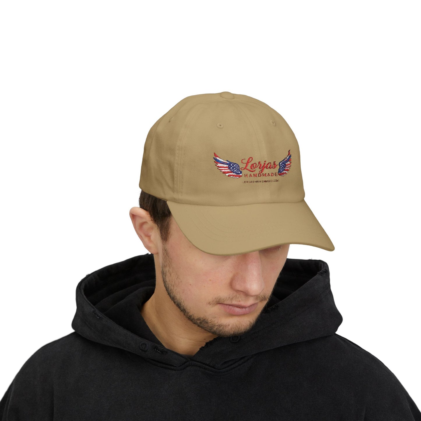 Classic Americana Logo Cap – ‘LorJas Handmade Wings’ Embroidered Baseball Hat