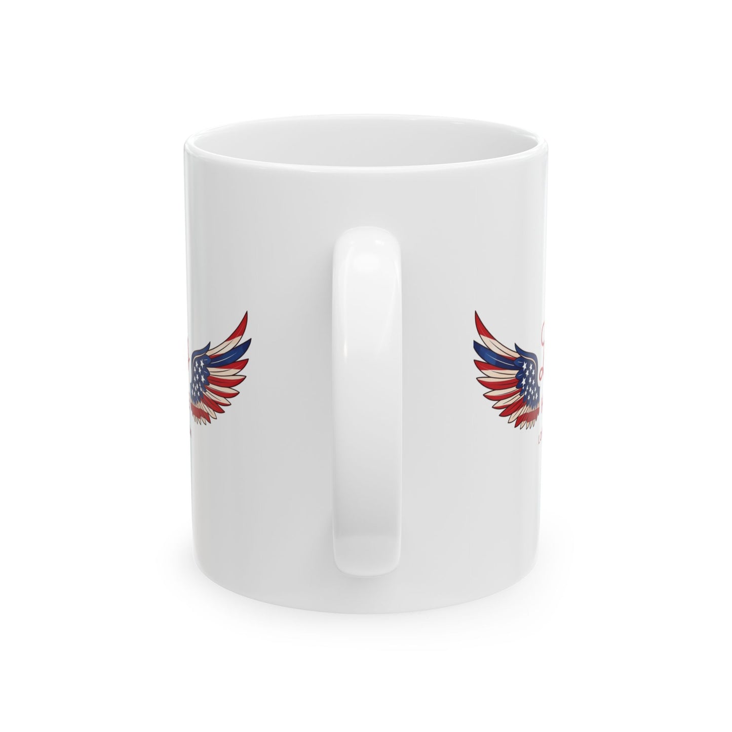 Ceramic Mug — Patriotic American Flag Wings Coffee Mug (11oz & 15oz)
