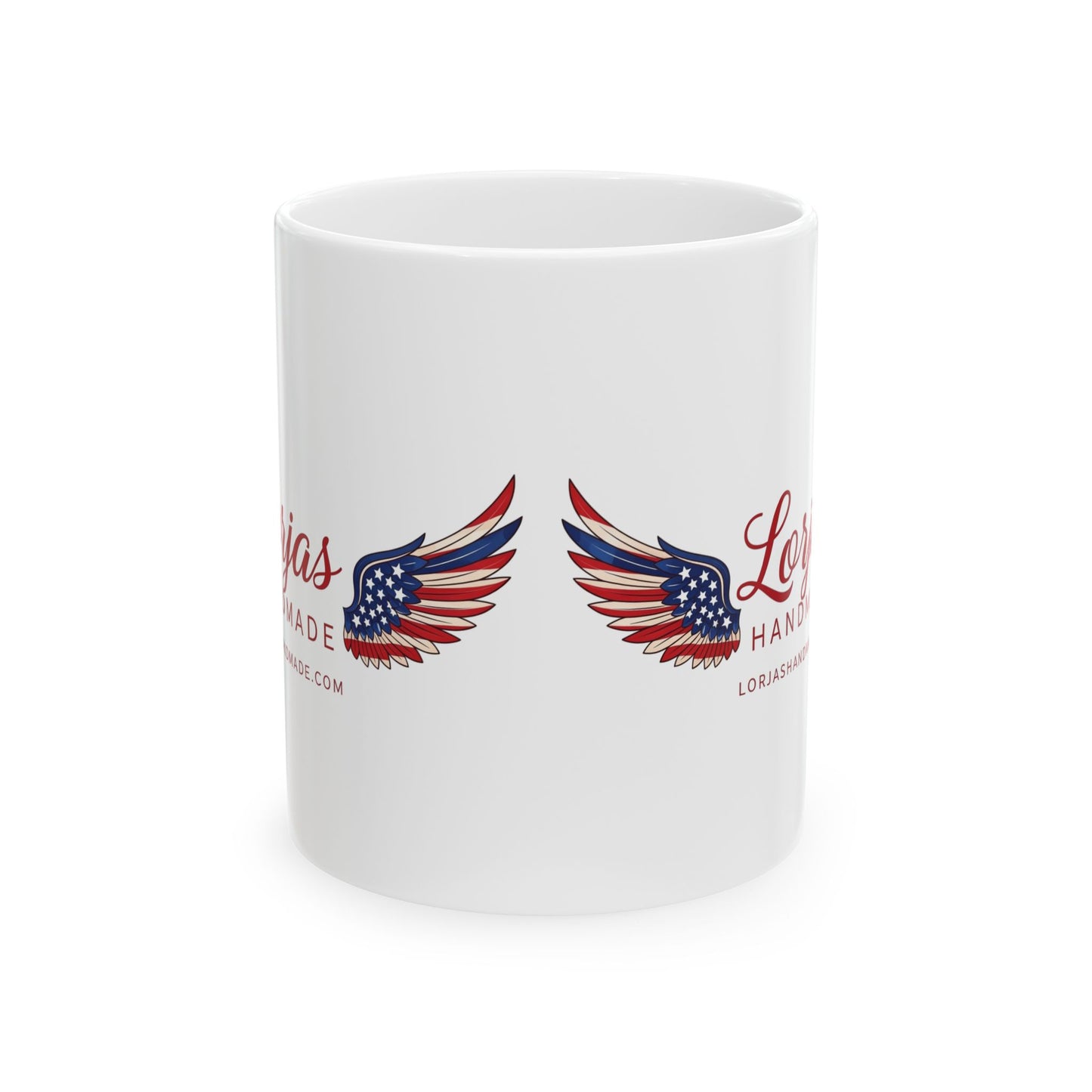 Ceramic Mug — Patriotic American Flag Wings Coffee Mug (11oz & 15oz)