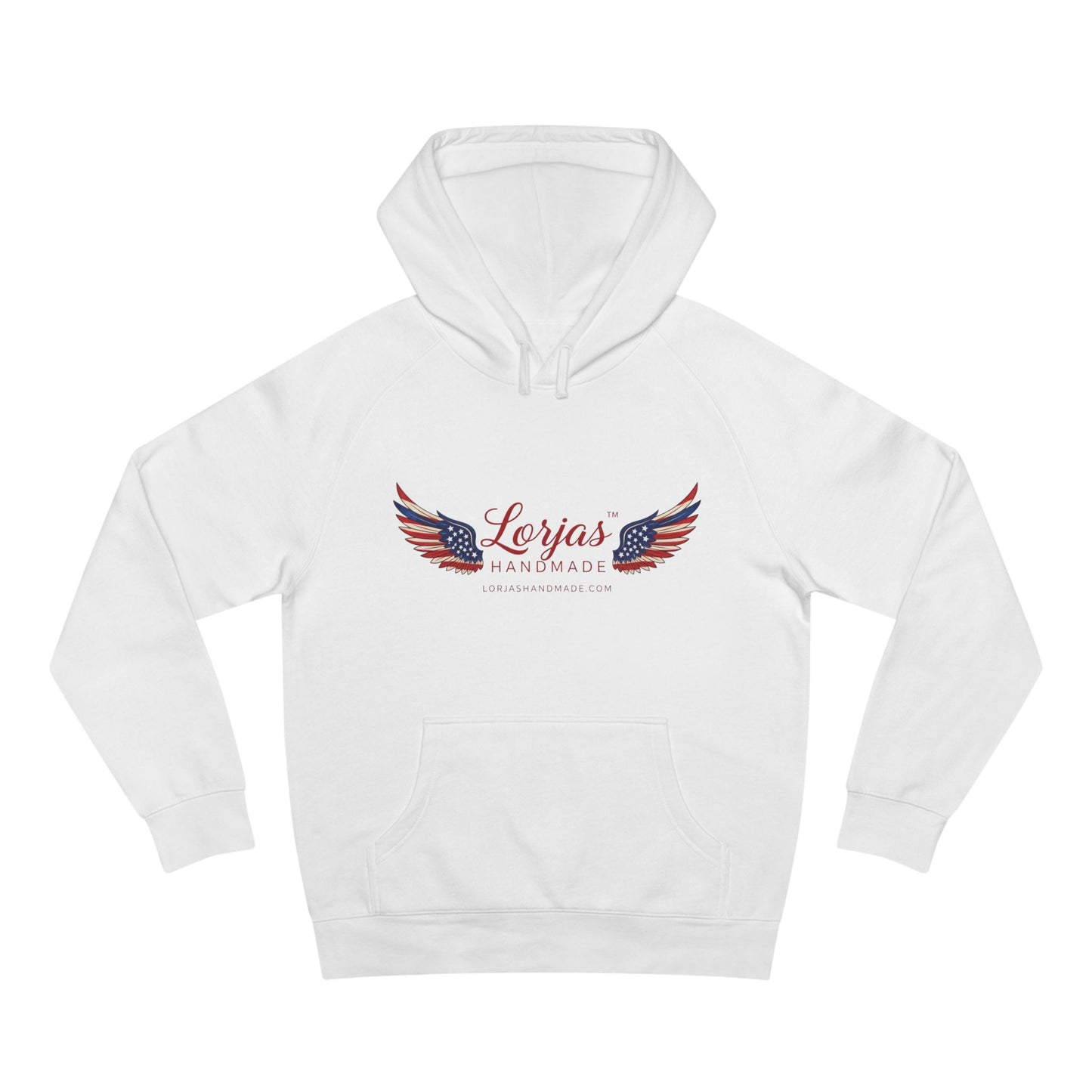 Gray hoodie with a logo on the chest against a white background