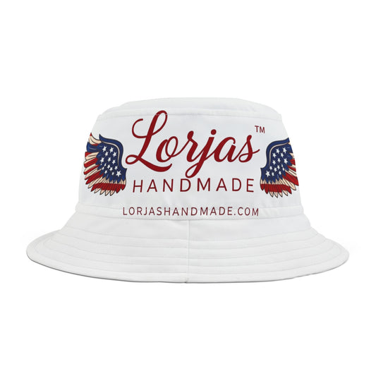 Lorjas Handmade American Flag Wing Bucket Hat