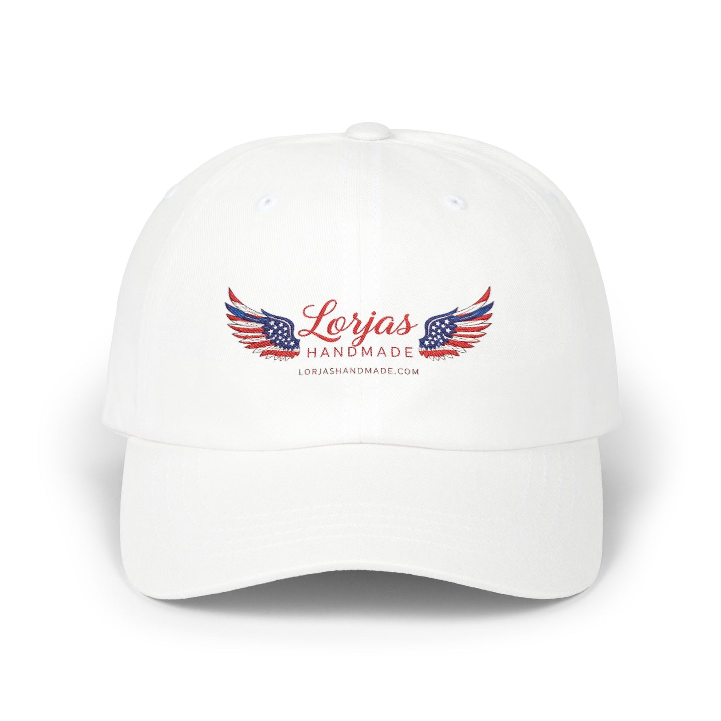 Classic Americana Logo Cap – ‘LorJas Handmade Wings’ Embroidered Baseball Hat