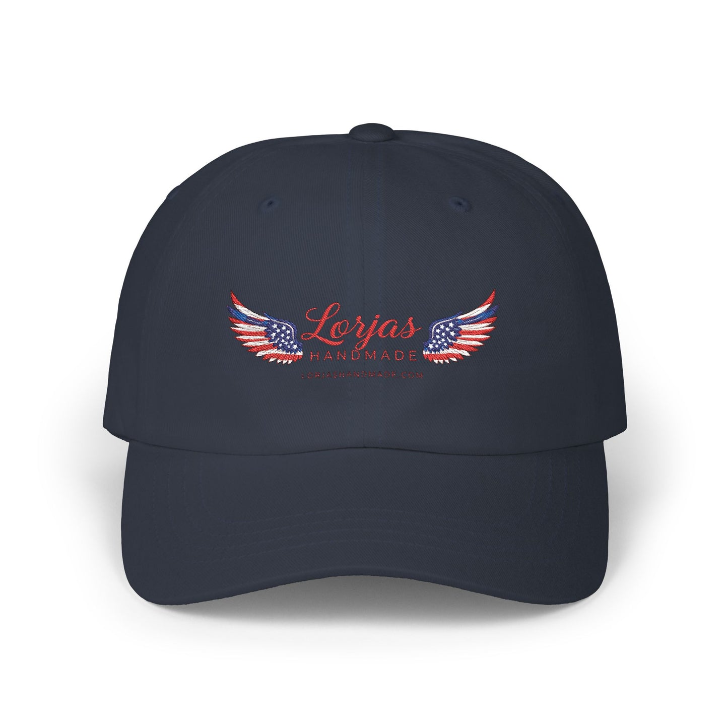 Classic Americana Logo Cap – ‘LorJas Handmade Wings’ Embroidered Baseball Hat