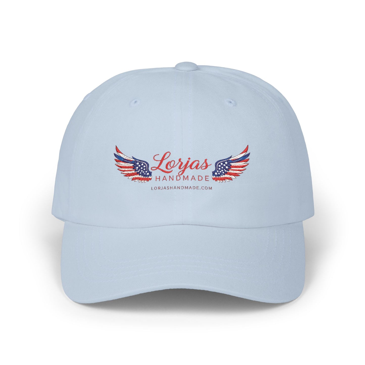 Classic Americana Logo Cap – ‘LorJas Handmade Wings’ Embroidered Baseball Hat