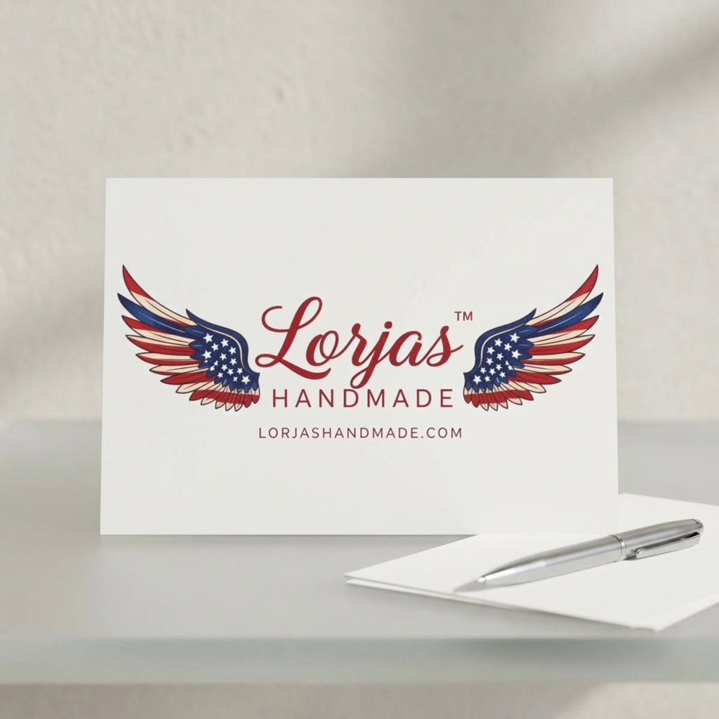 Imán para coche con logotipo de alas patriótico — Pegatina para vehículo "Lorjas Handmade"