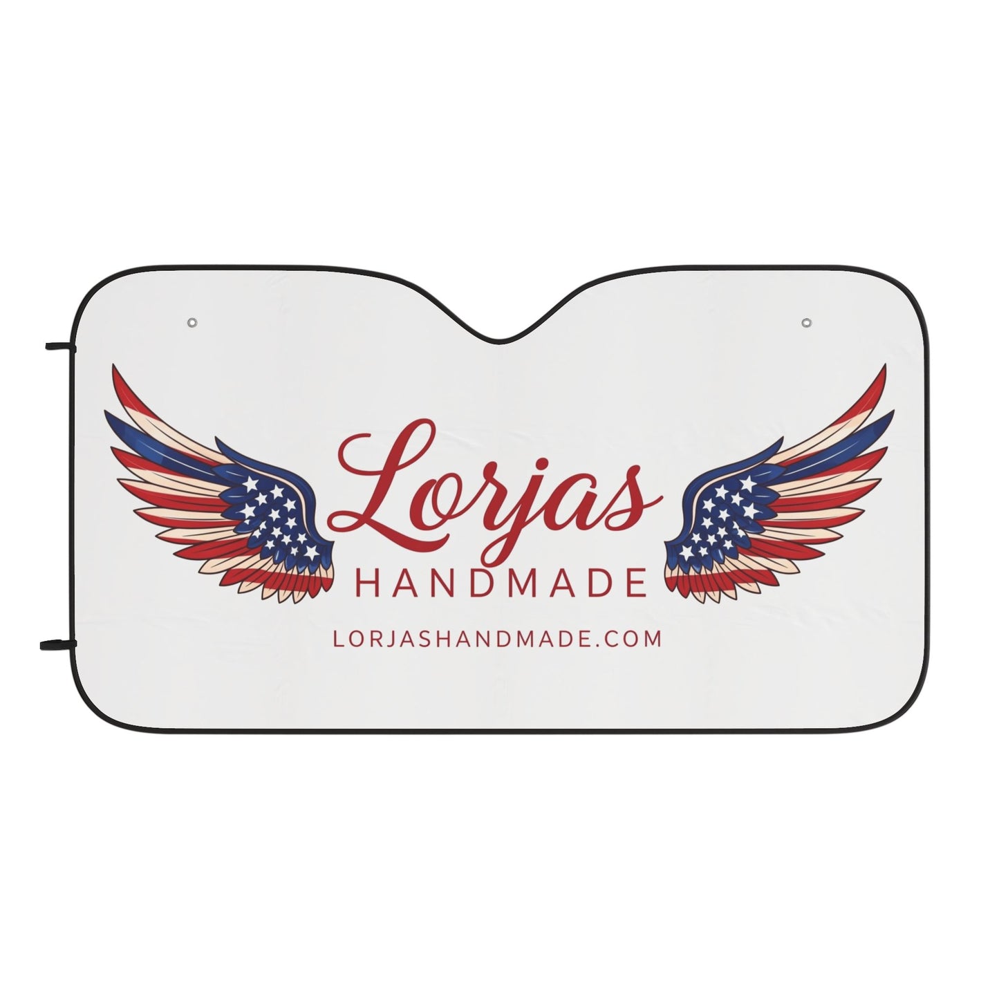 Car Sun Shade — "Lorjas Handmade" Patriotic Wing Design