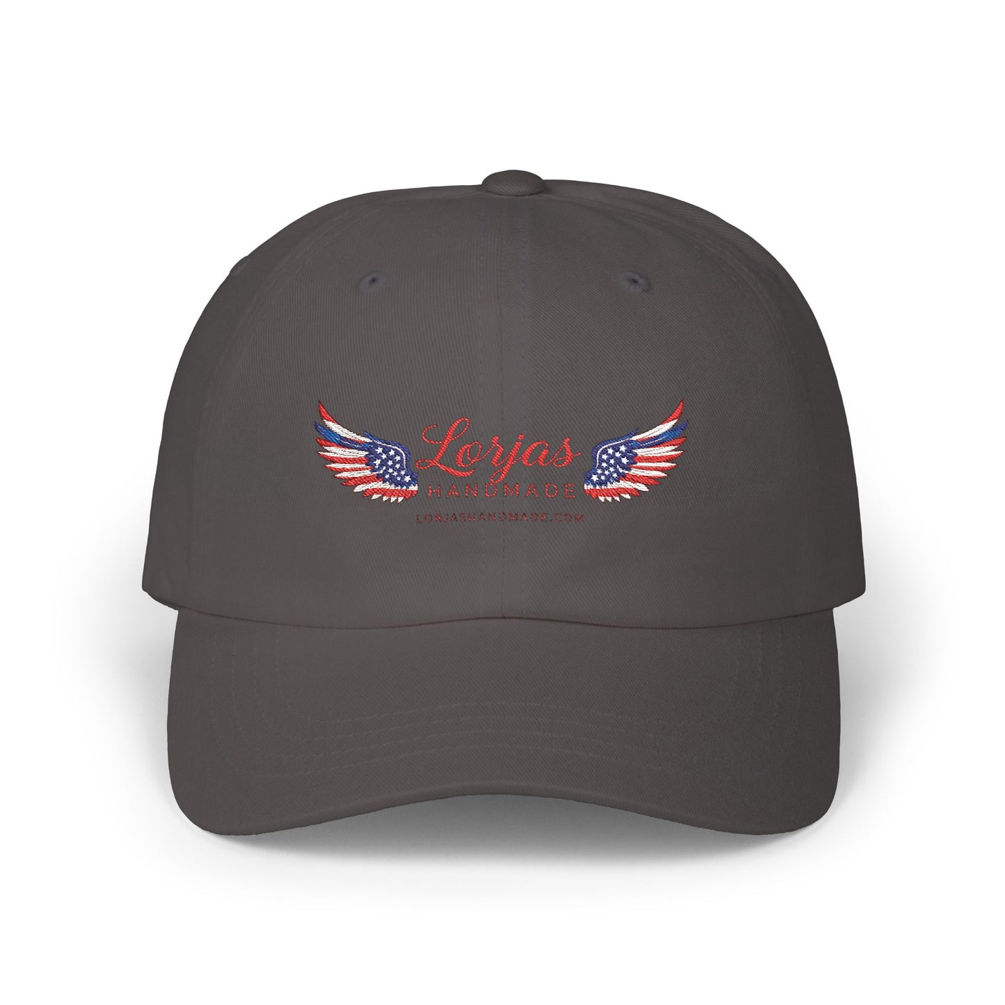 Classic Americana Logo Cap – ‘LorJas Handmade Wings’ Embroidered Baseball Hat