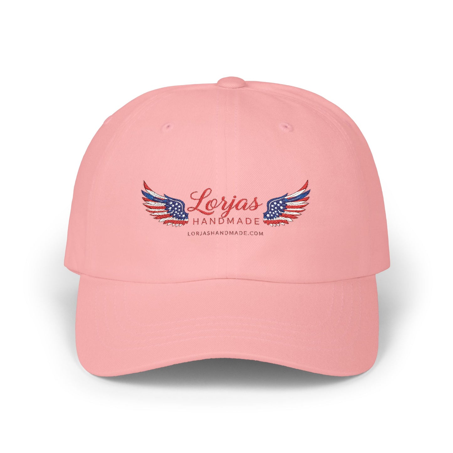 Classic Americana Logo Cap – ‘LorJas Handmade Wings’ Embroidered Baseball Hat