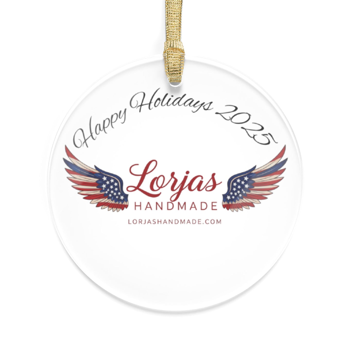Acrylic Ornament — “Happy Holidays 2025” Patriotic Wings Holiday Decoration