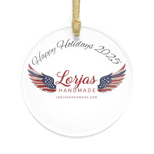 Acrylic Ornament — “Happy Holidays 2025” Patriotic Wings Personalized Holiday Decoration