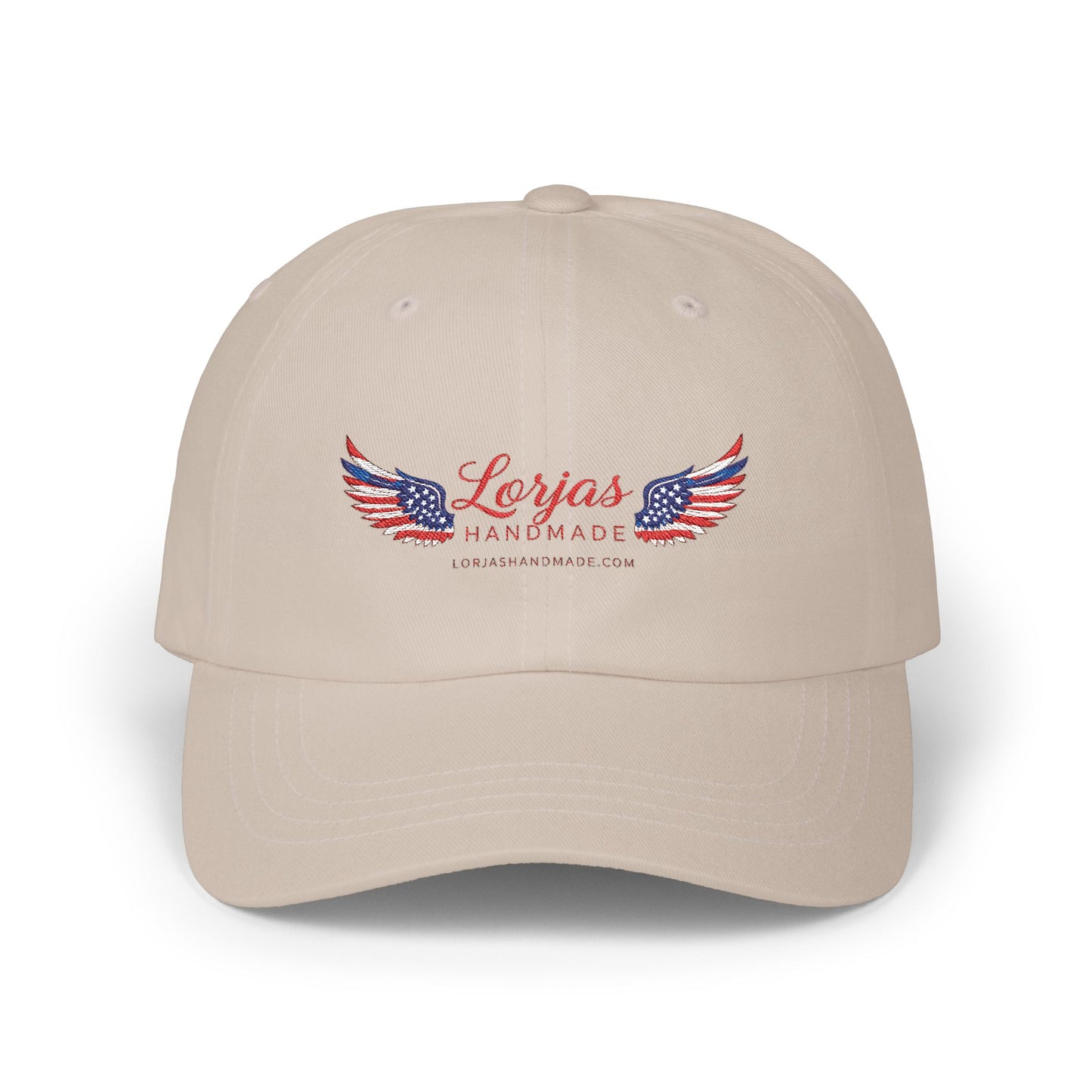 Classic Americana Logo Cap – ‘LorJas Handmade Wings’ Embroidered Baseball Hat