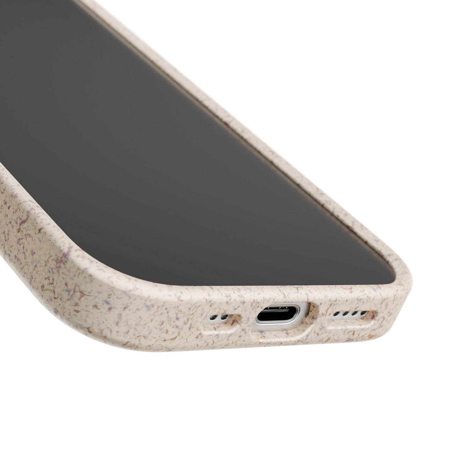 Close-up of a phone case with a textured surface on a white background