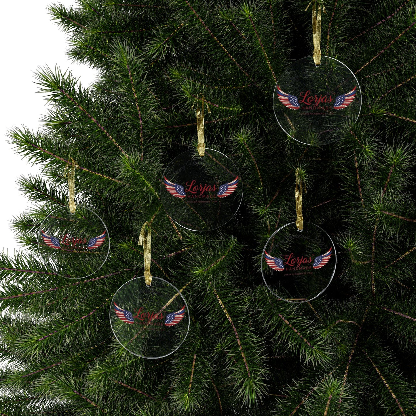 Acrylic Ornament — “Happy Holidays 2025” Patriotic Wings Personalized Holiday Decoration