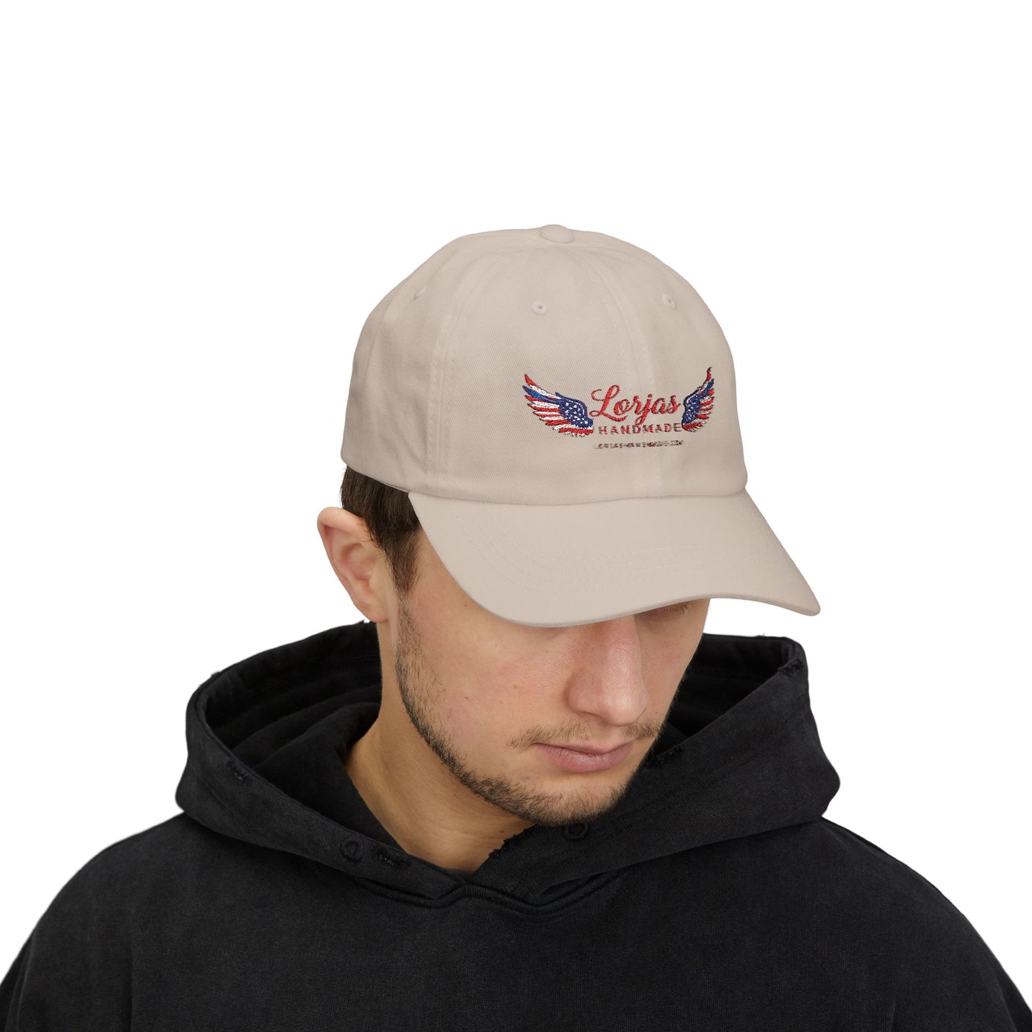 Classic Americana Logo Cap – ‘LorJas Handmade Wings’ Embroidered Baseball Hat