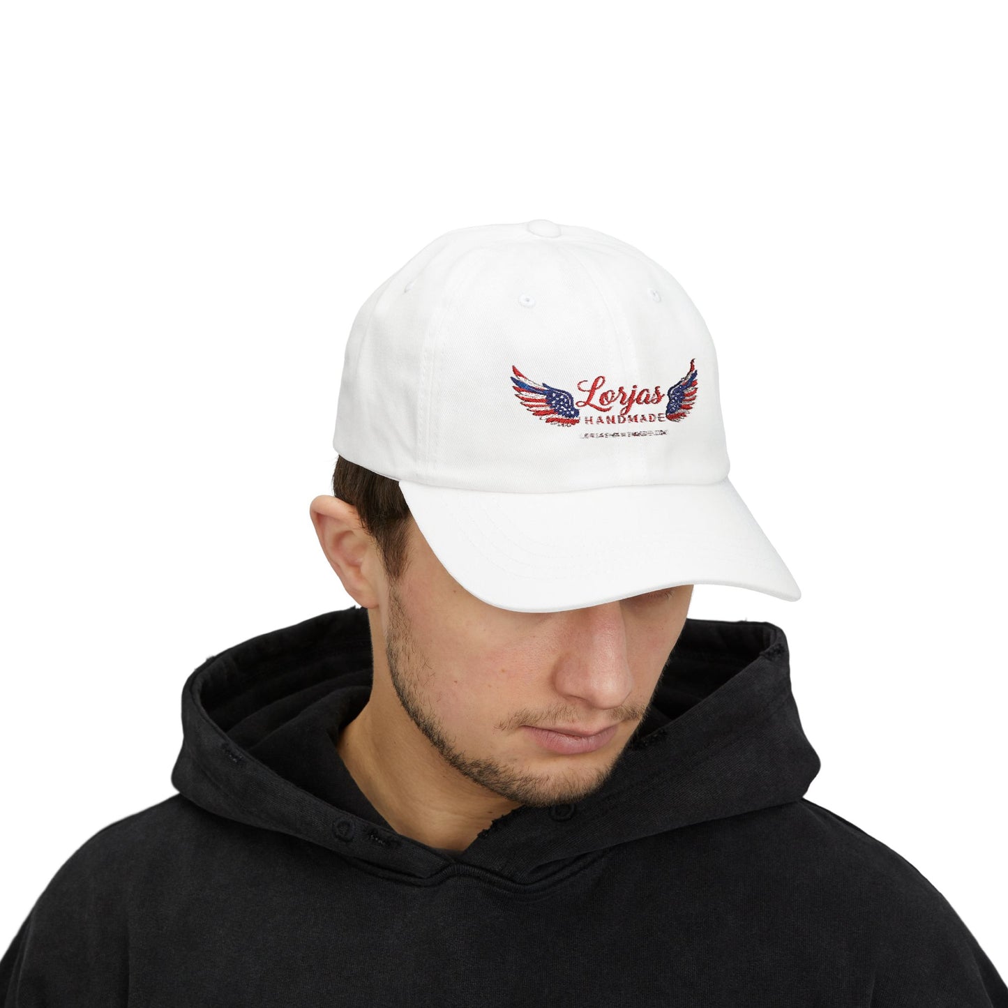 Classic Americana Logo Cap – ‘LorJas Handmade Wings’ Embroidered Baseball Hat