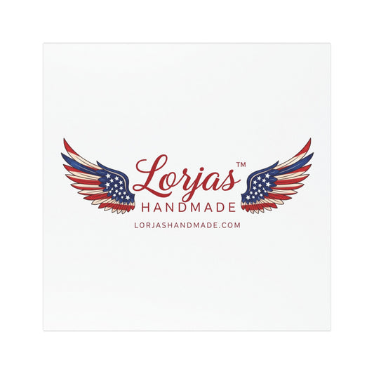 Patriotic Winged Logo Car Magnet — "Lorjas Handmade" Vehicle Stay-Put Design