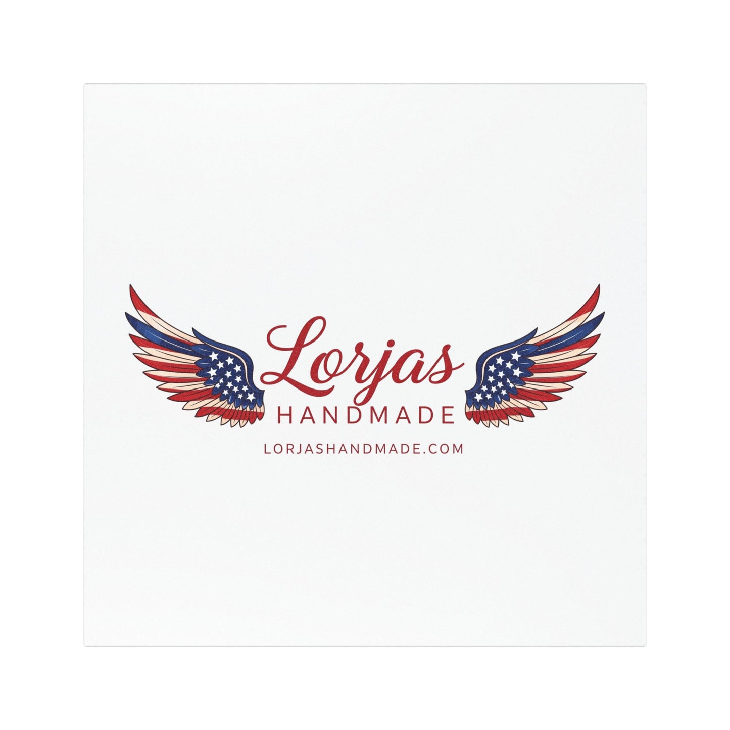Patriotic Winged Logo Car Magnet — "Lorjas Handmade" Vintage Americana