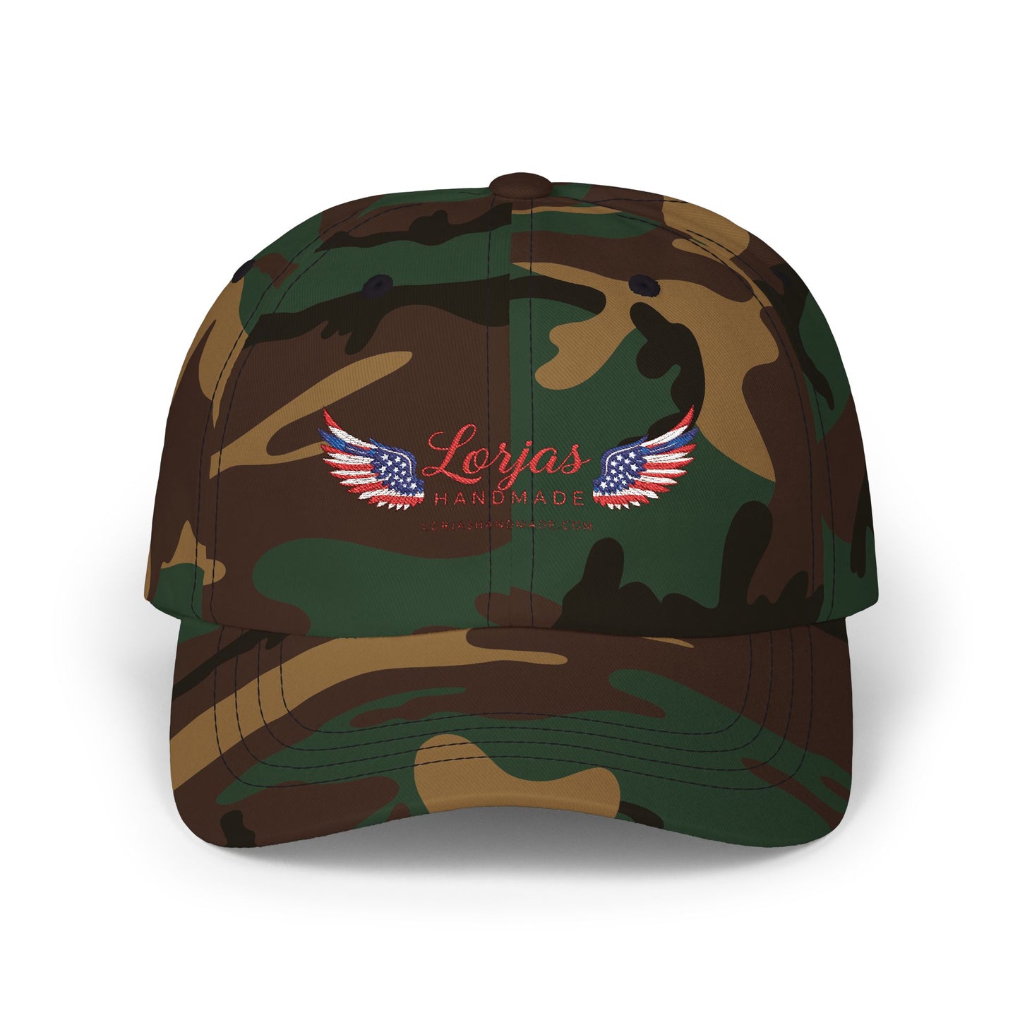 Classic Americana Logo Cap – ‘LorJas Handmade Wings’ Embroidered Baseball Hat