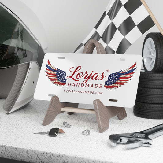 Lor’Jas Handmade Americana Wings License Plate | Patriotic Decorative Plate for Cars & Gifts