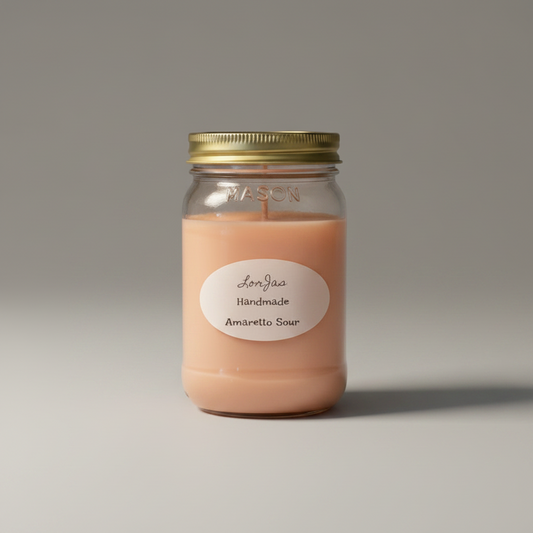 Lor’Jas Handmade ‘Amaretto Sour’ lightly scented soy candle